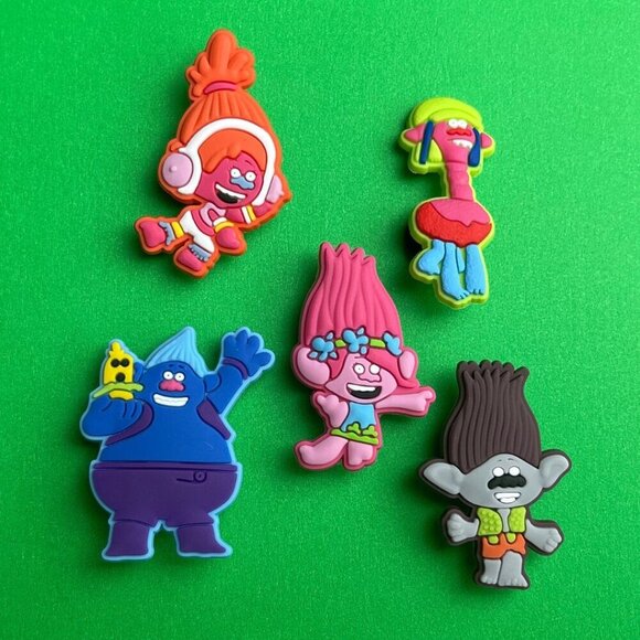 Trolls Crocs Shoe Charms Set of 5 - jibbitz Charms - Picture 1 of 3